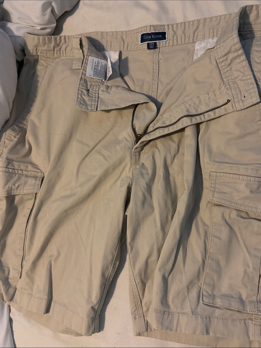 Club Room Khaki Cargo Shorts with Multiple Pockets